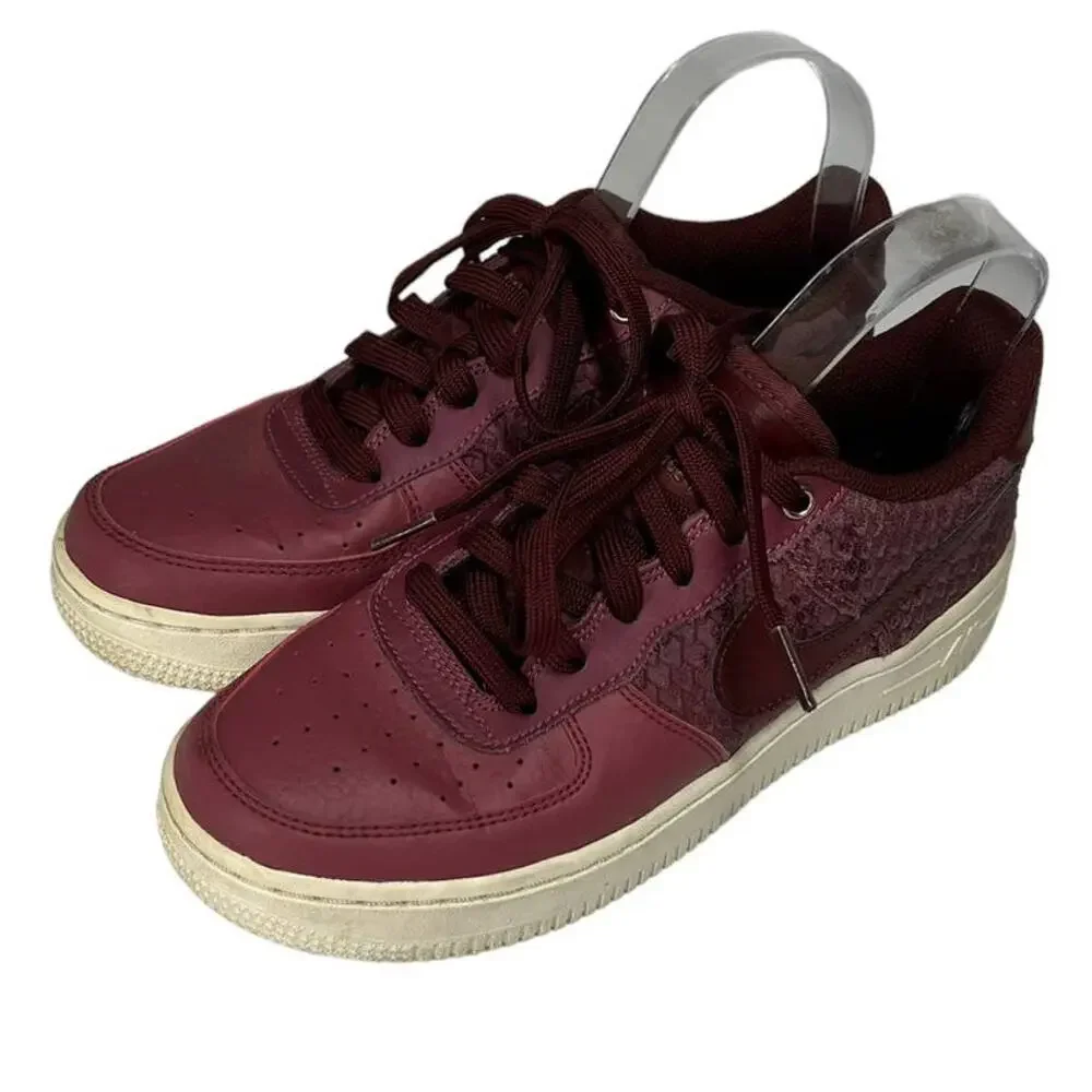 NIKE Air Force 1 Maroon Snake Skin SZ 5Y