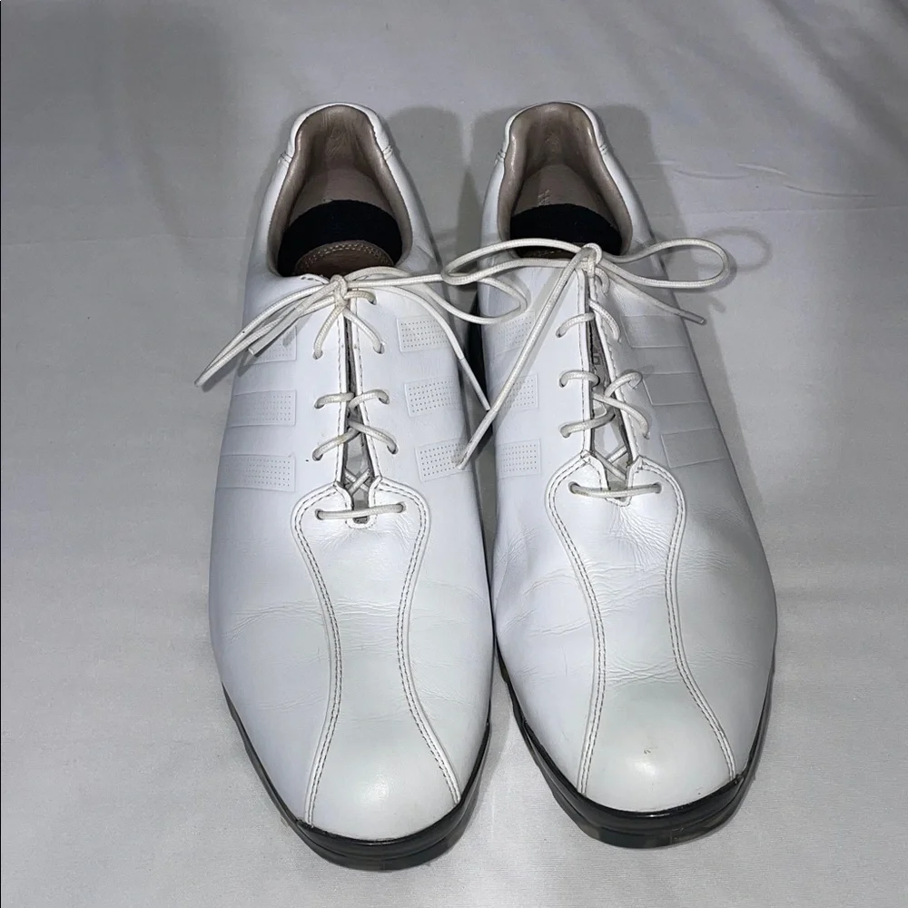adidas Men's White Leather Golf Oxfords