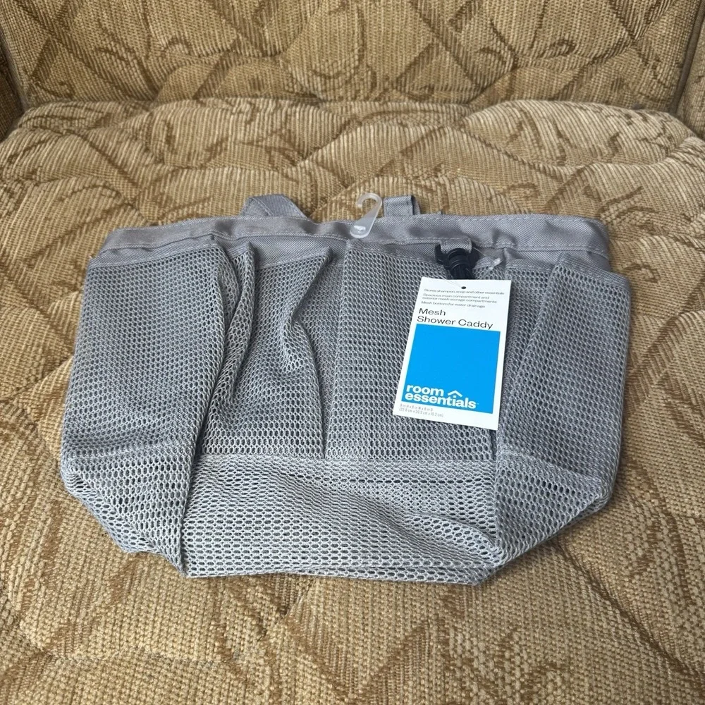 Mesh Shower Bathtub Caddy‎ Gray Dorm School Room Essentials Handles Organize