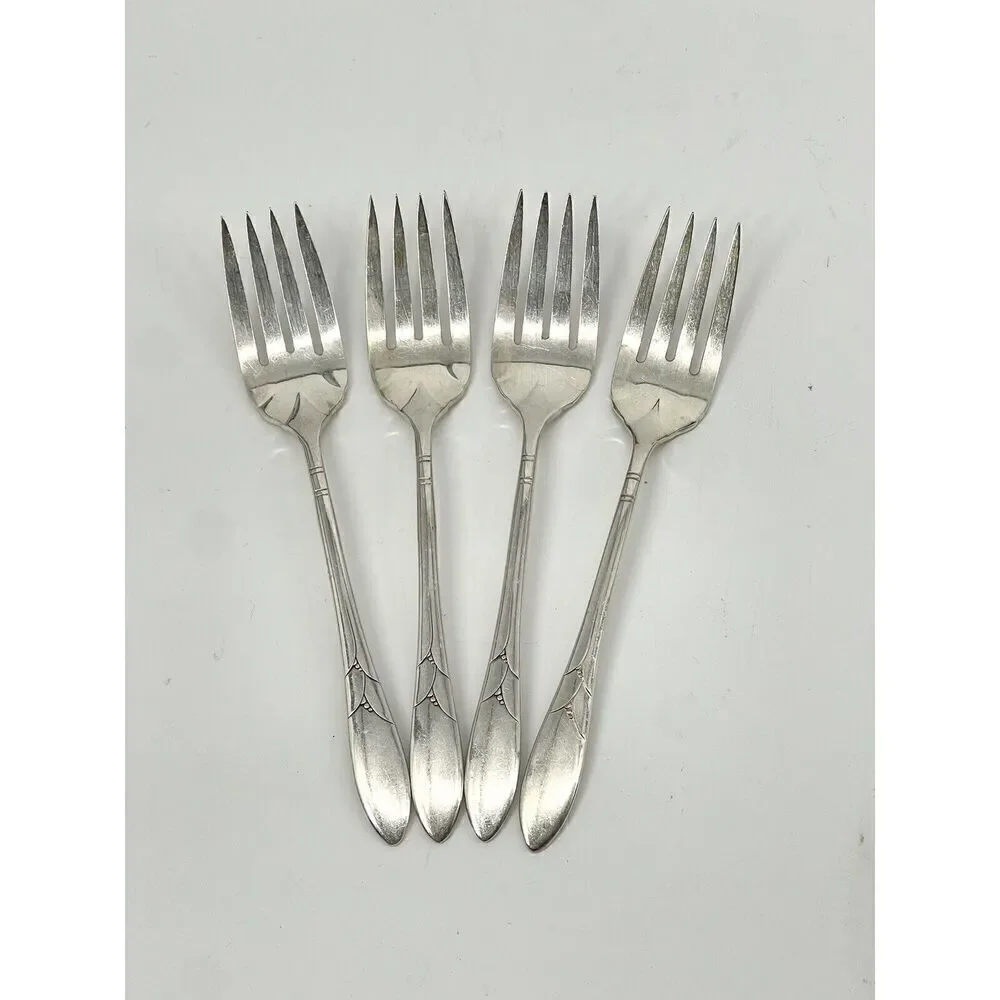 Oneida Community Lady Hamilton 1932 Salad Forks 6 1/4” Silver-plated Set Of 4