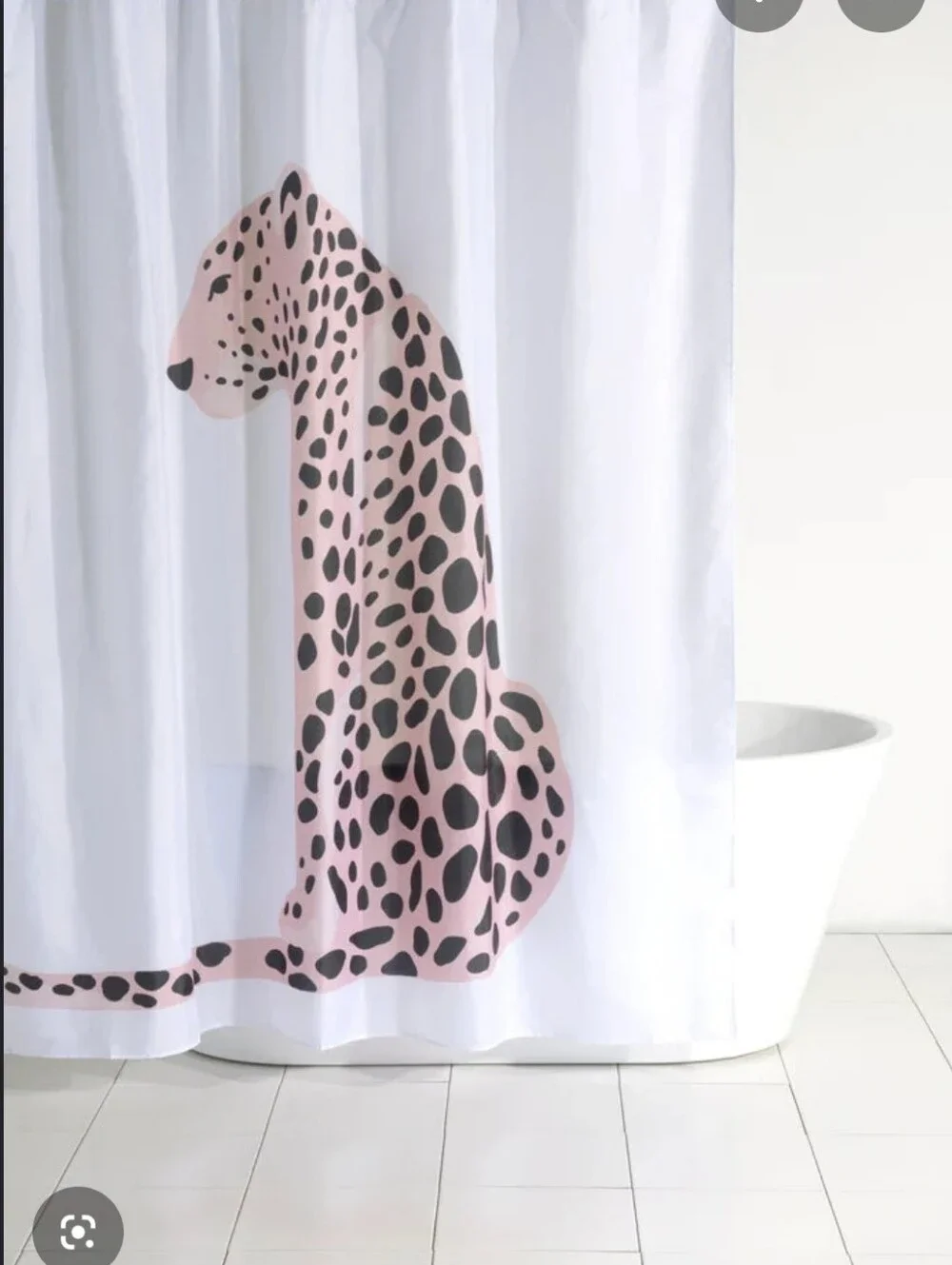 Pink Leopard Shower Curtain with Black Spots