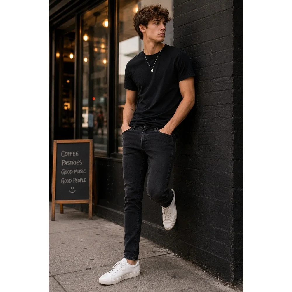 Abercrombie‎ & Fitch Black Skinny Jeans Men 28x28 (Tag 28x30) Stretch Slim A&F
