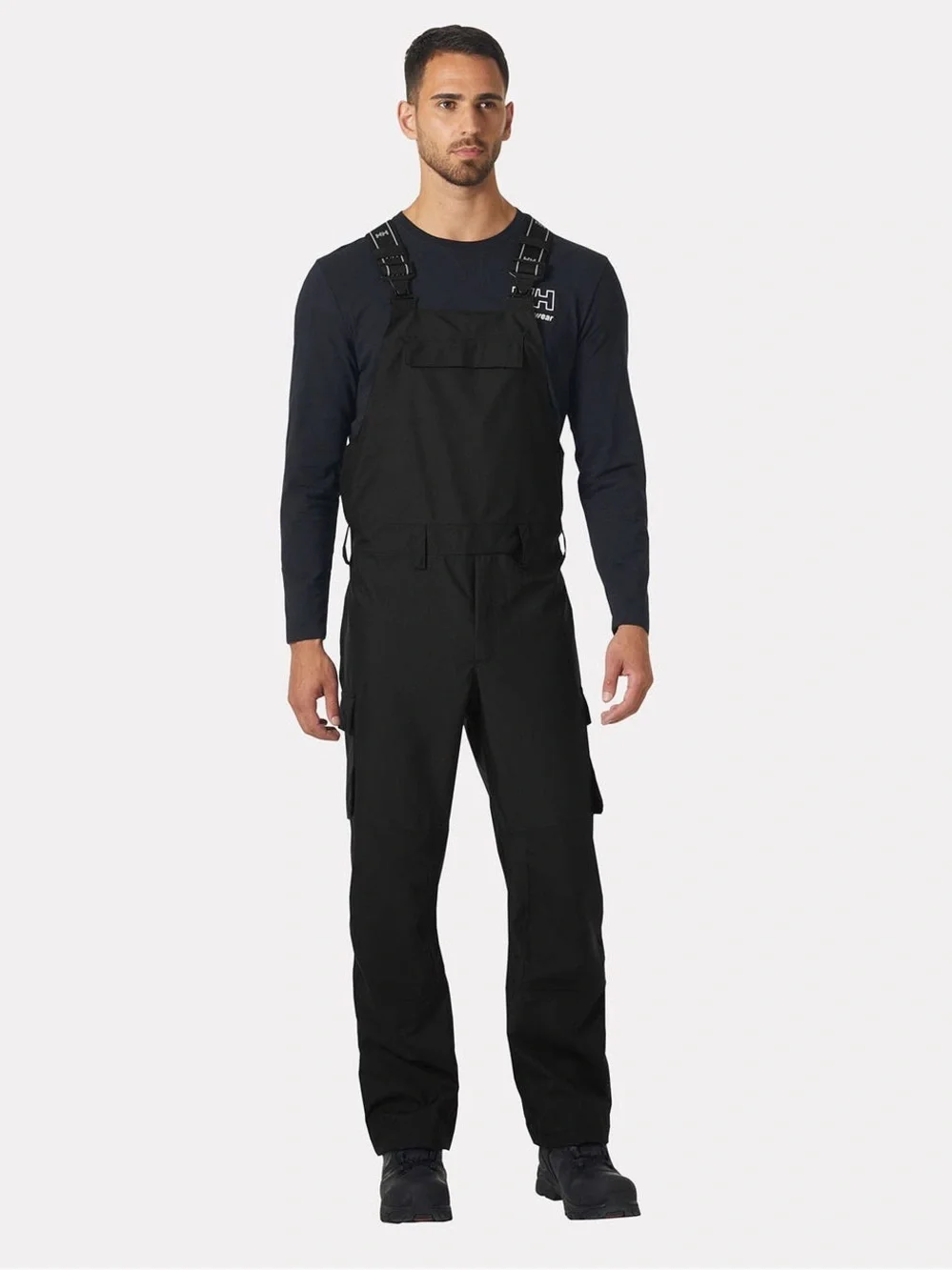 Helly Hansen Oxford Shell Cargo Bib Overalls Men's XL Black Workwear Waterproof