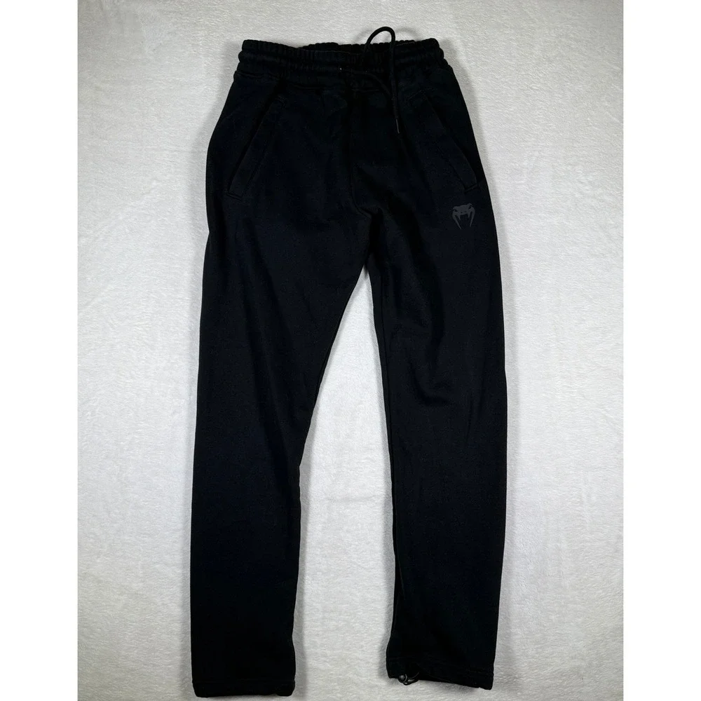 Venum Black Jogger Sweatpants Logo‎ Drawstring Waist Athletic Gym Mens Size S