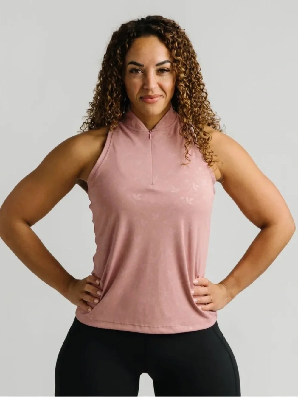 ZYIA Mauve Set Match Zippered Tank