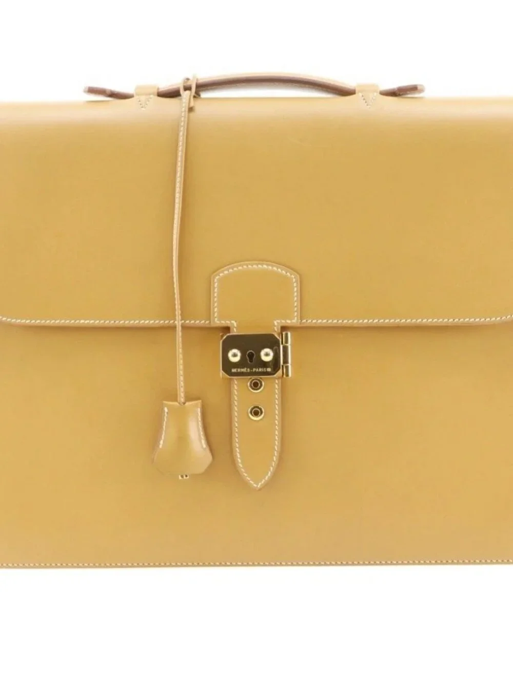 HERMES Sac A Depeche 38 Business bag natural yellow/Brown Box carf mens