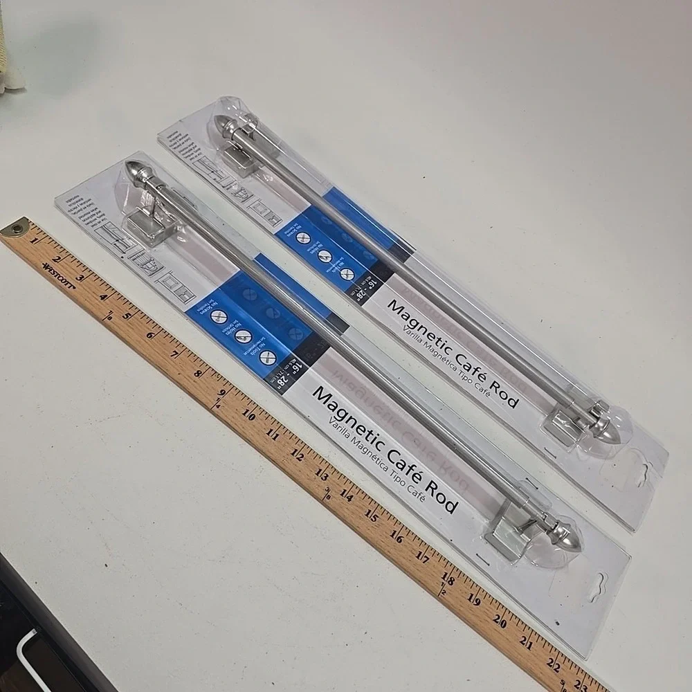 2 Magnetic Curtain Rods Adjustable 16