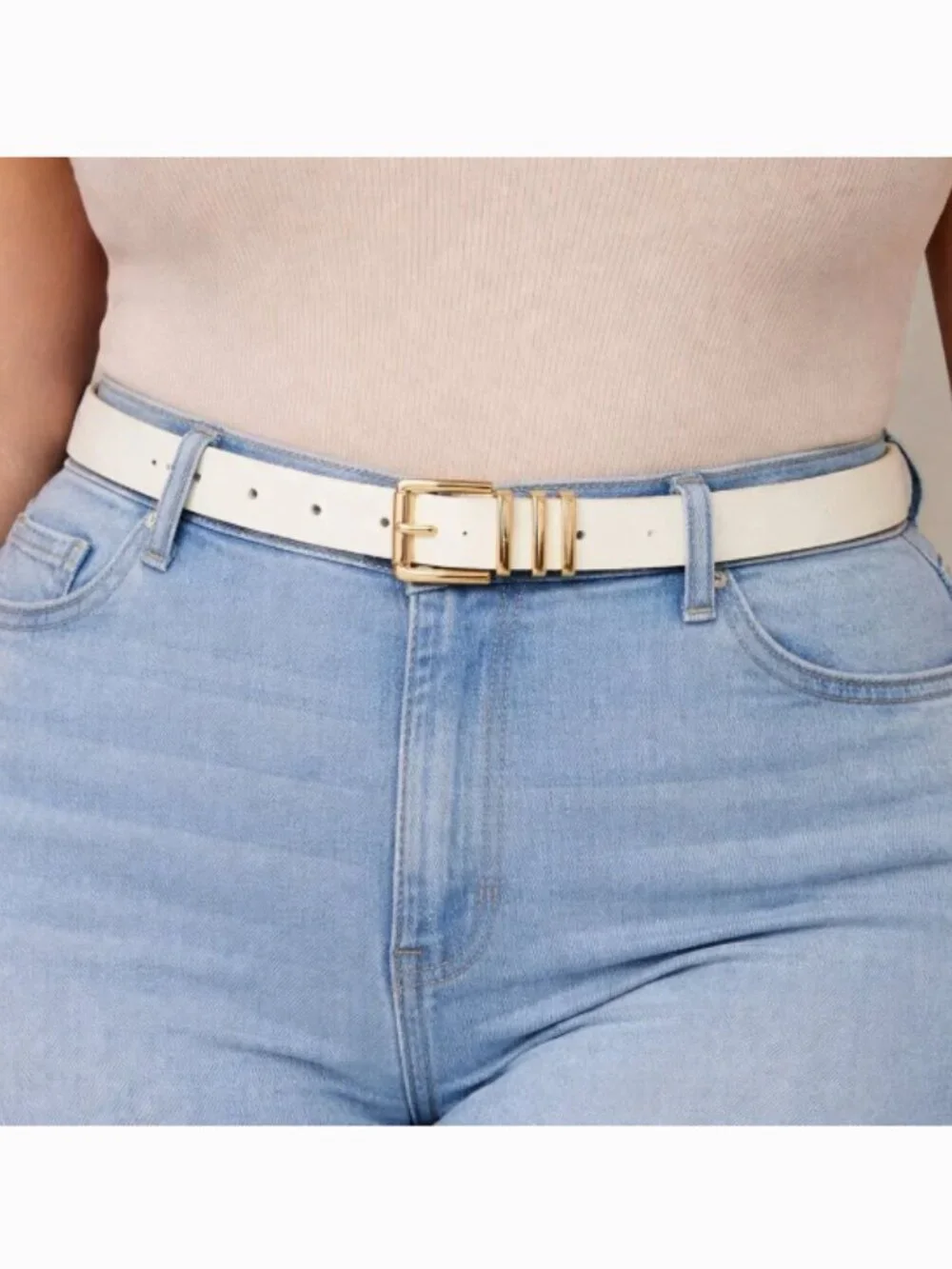 Torrid White Belt with Gold Hardwear NEW