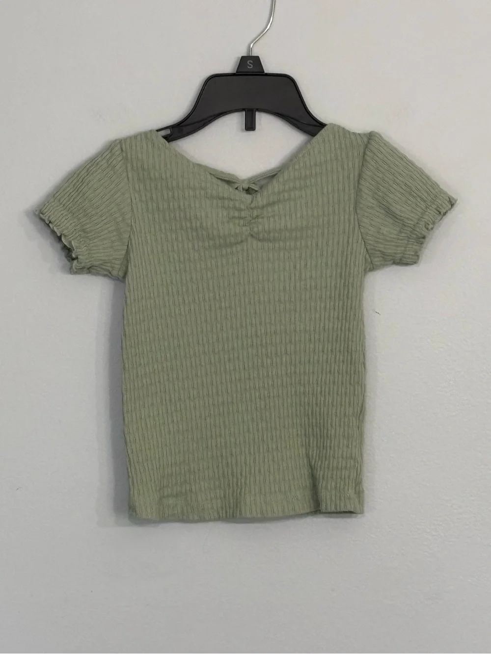 OshKosh B’Gosh Light Sage Ribbed Short Sleeve Summer Casual Top Toddler Girls 3T