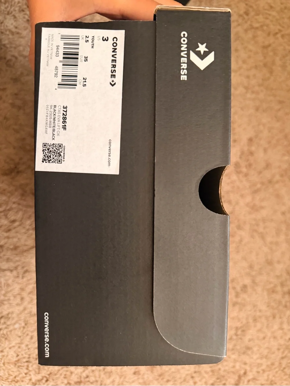 Converse Black Shoe Box with White Logo