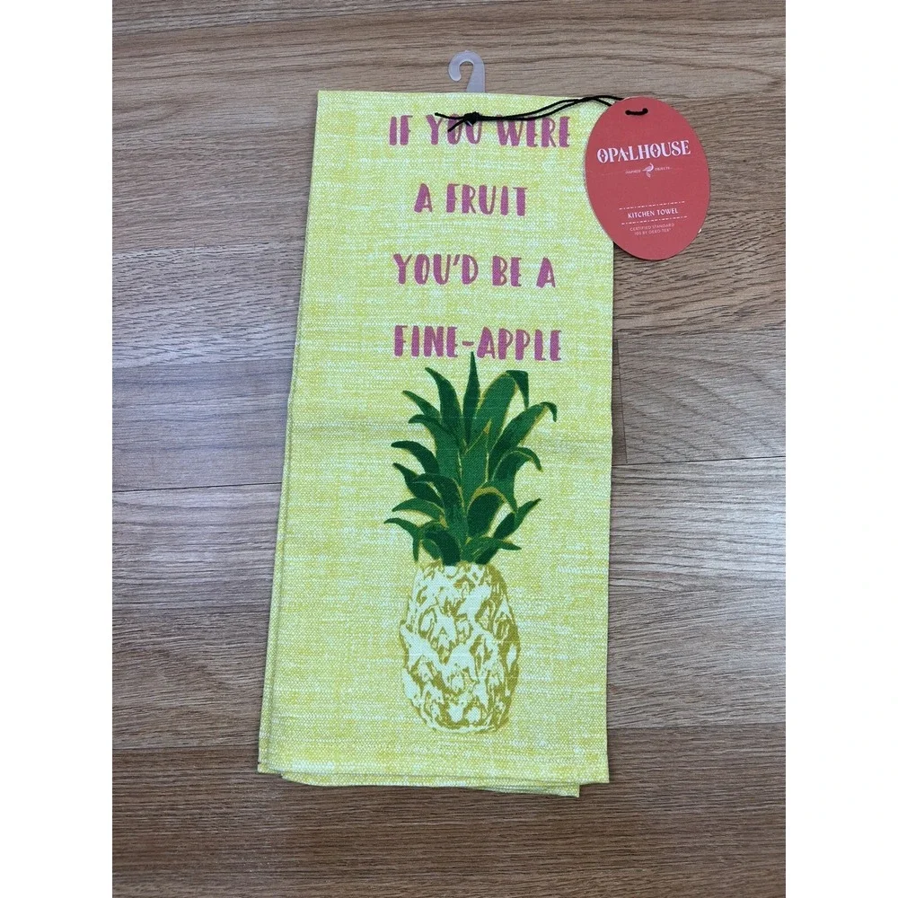 Opalhouse Pineapple Kitchen Dish‎ Towel 100% Cotton NEW