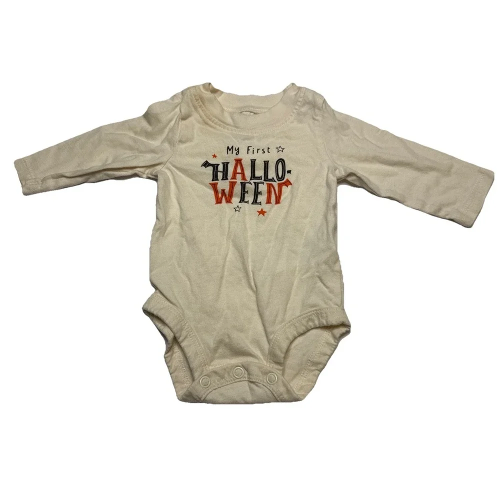 Carters‎ Newborn My First Halloween Long Sleeve Bodysuit Cream Cotton