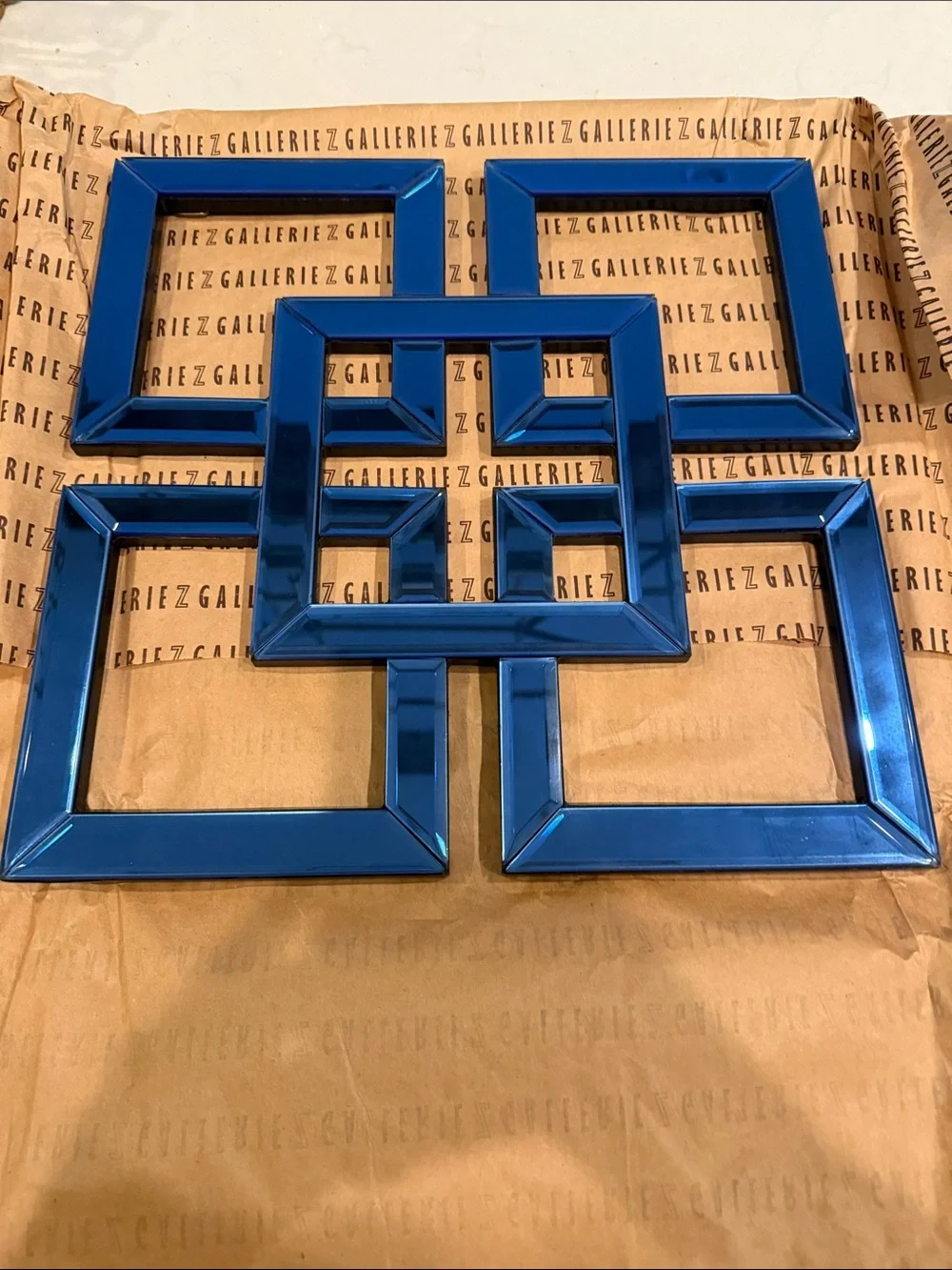 Z Gallerie Blue Geometric Ceramic Wall Art