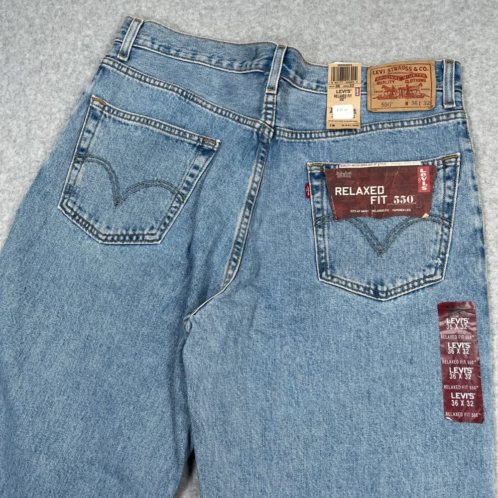 Levis 550 Jeans Mens 36x32 Blue Relaxed Fit Taper Vintage 2007 Y2K Deadstock NWT
