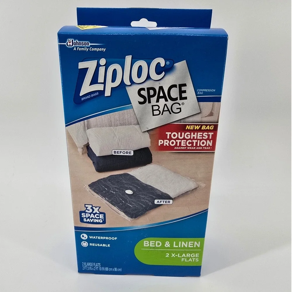 Ziploc Space Bag Compression Bags 2-Pack XL Flats Bed & Linen Flats