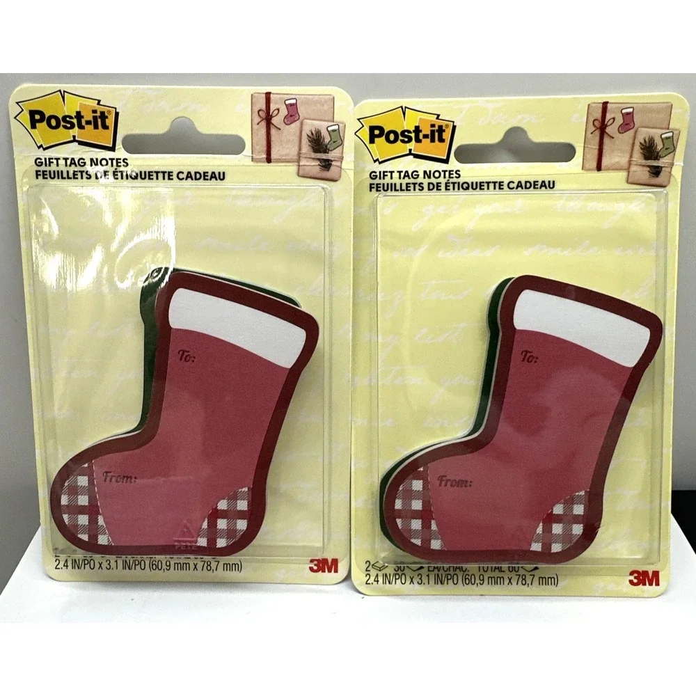 Post It Post-it  Christmas Stocking Gift Tags Self Adhesive Sticker Sticky Notes