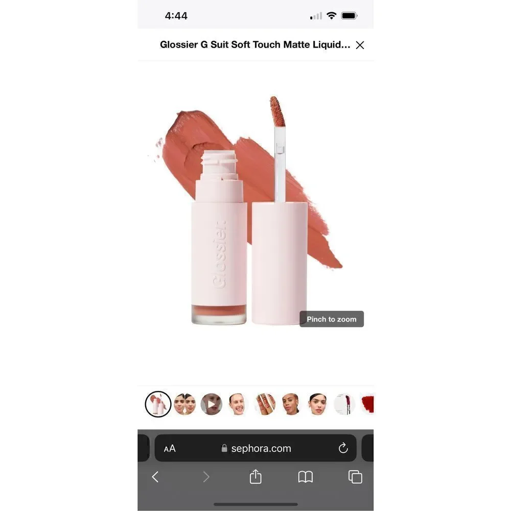 Glossier G Suit Soft Touch Matte Liquid Lip Cream Curve Dusty Peach NIB