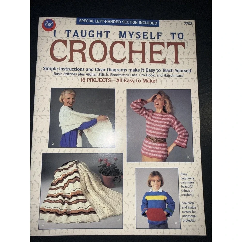 Boye I TAUGHT MYSELF TO CROCHET Booklet 1987 Special‎ Left handed section