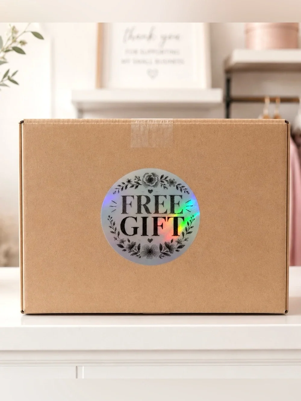 Free Gift Floral Holographic Stickers-100ct.