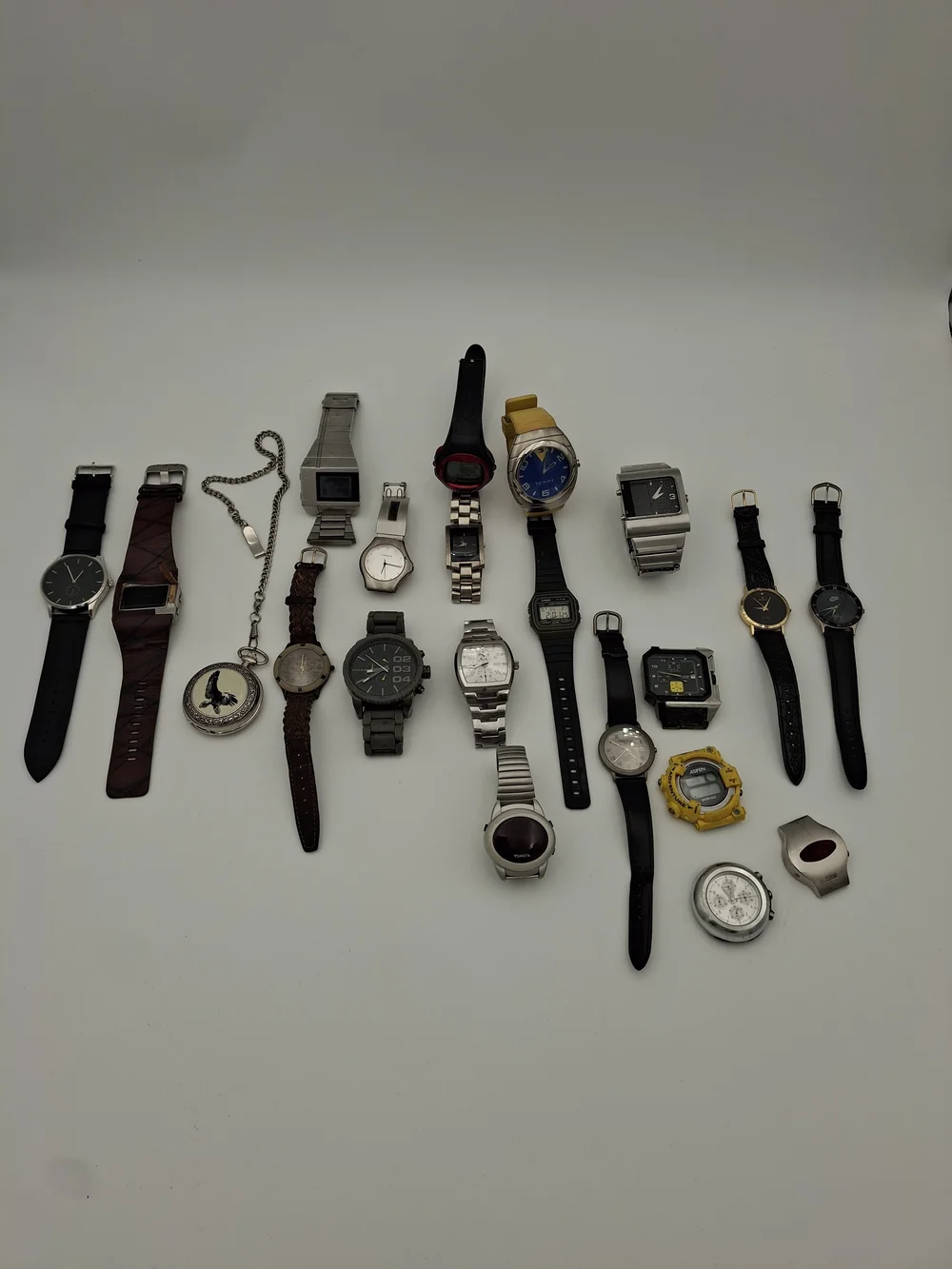 Men's Watch Lot (Skagen, Diesel, Casio, Kenneth Cole) For Parts Or Repair