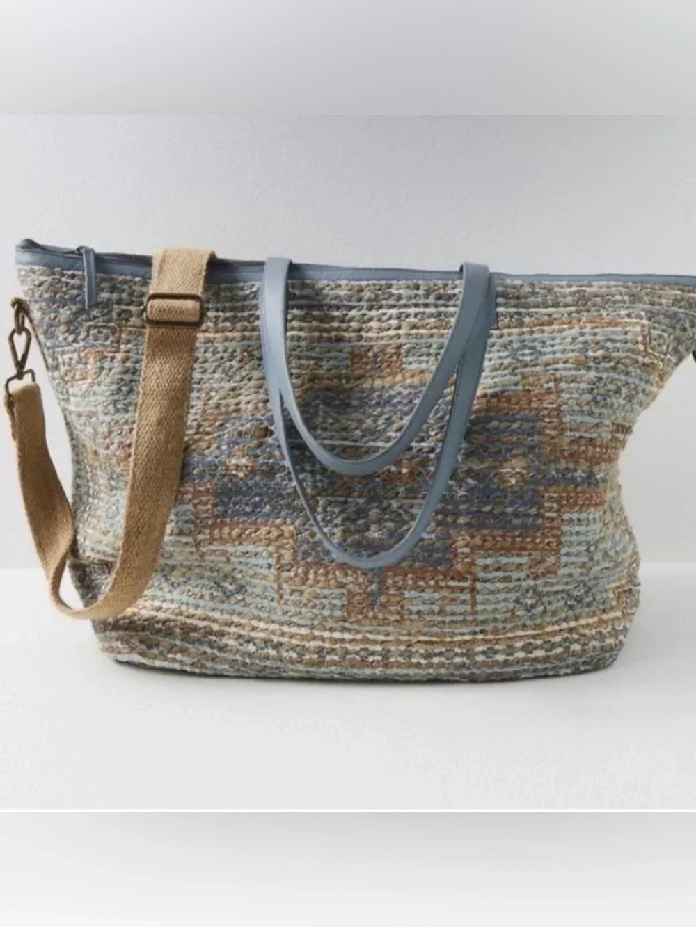 Free People Zoya Tote - Blue and Brown