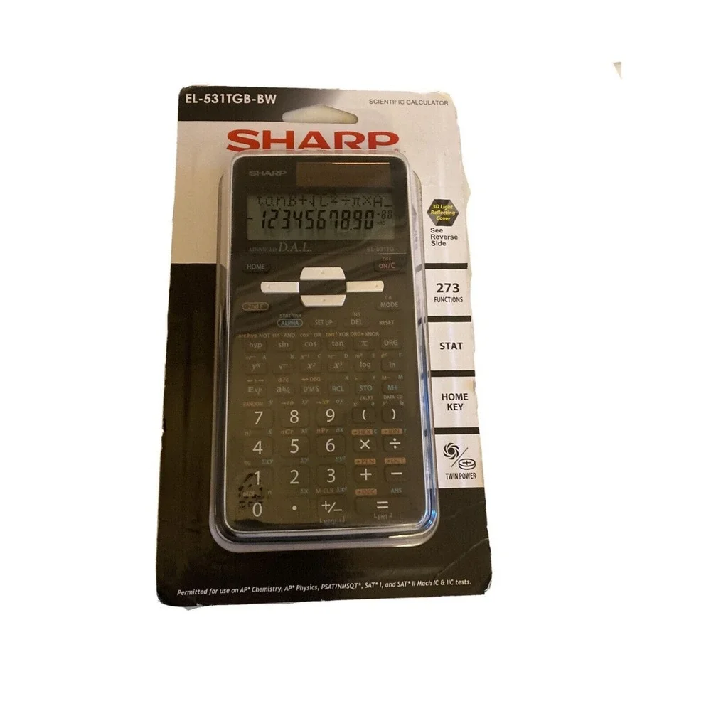 Sharp Scientific Calculator Black EL-531TGB-BW Advanced DAL 273 Functions New
