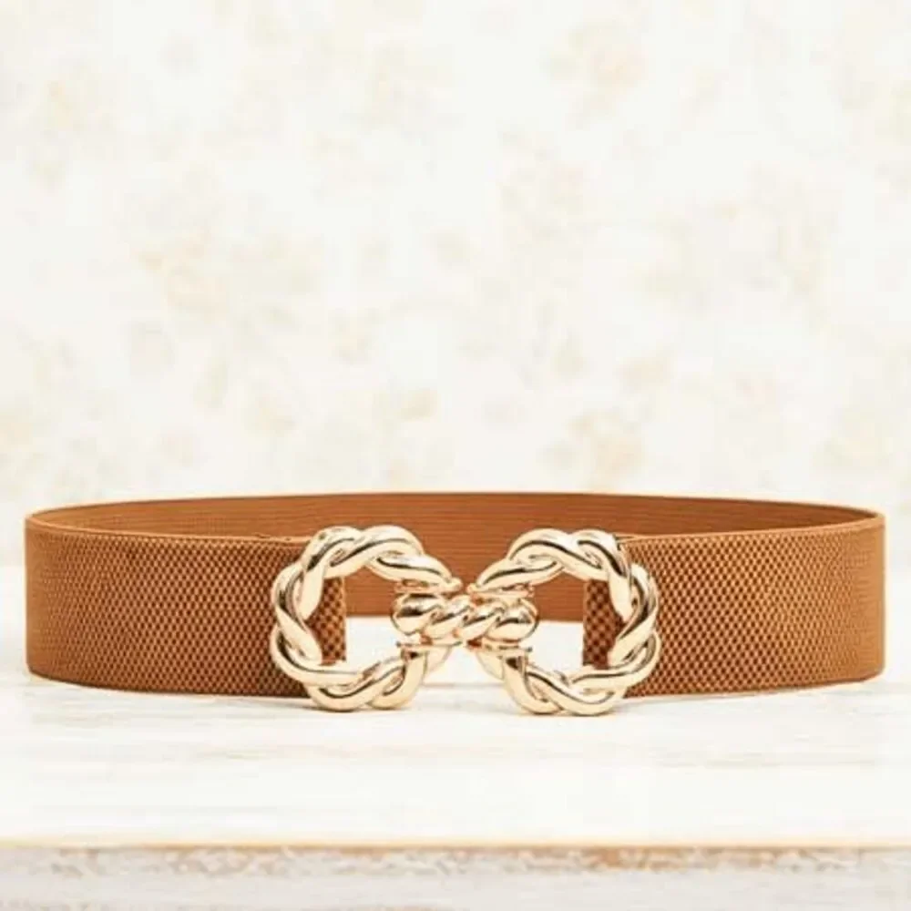 Belt leather color beige