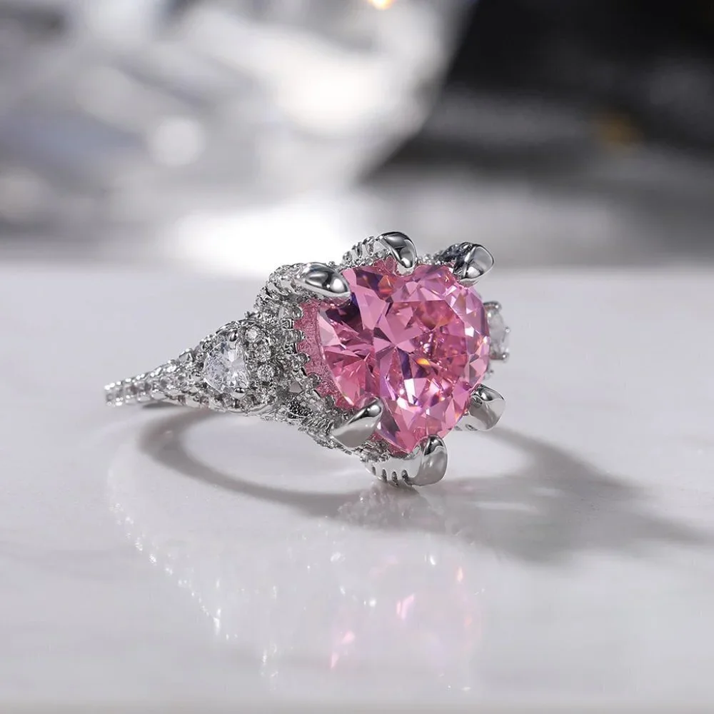 ❤️925 STERLING SILVER pink heart