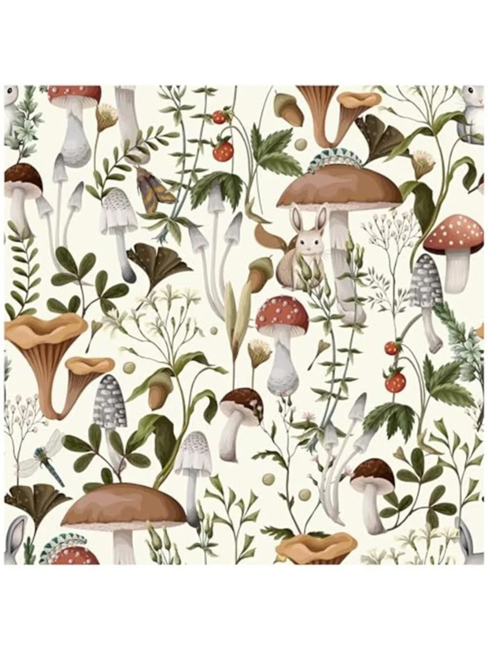 Boho Mushroom Peel And Stick Wallpaper Removable Contact Paper Forest Decor