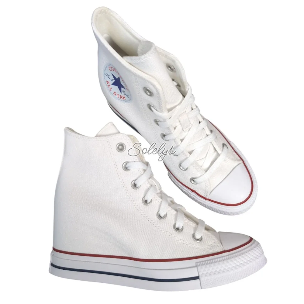 Converse Chuck Taylor All Star Hidden Wedge Platform White Canvas Sneaker 6
