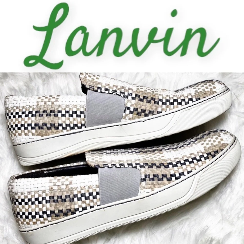 LANVIN Basket Weave Leather Slip On Loafer Sneaker, Size‎ 9