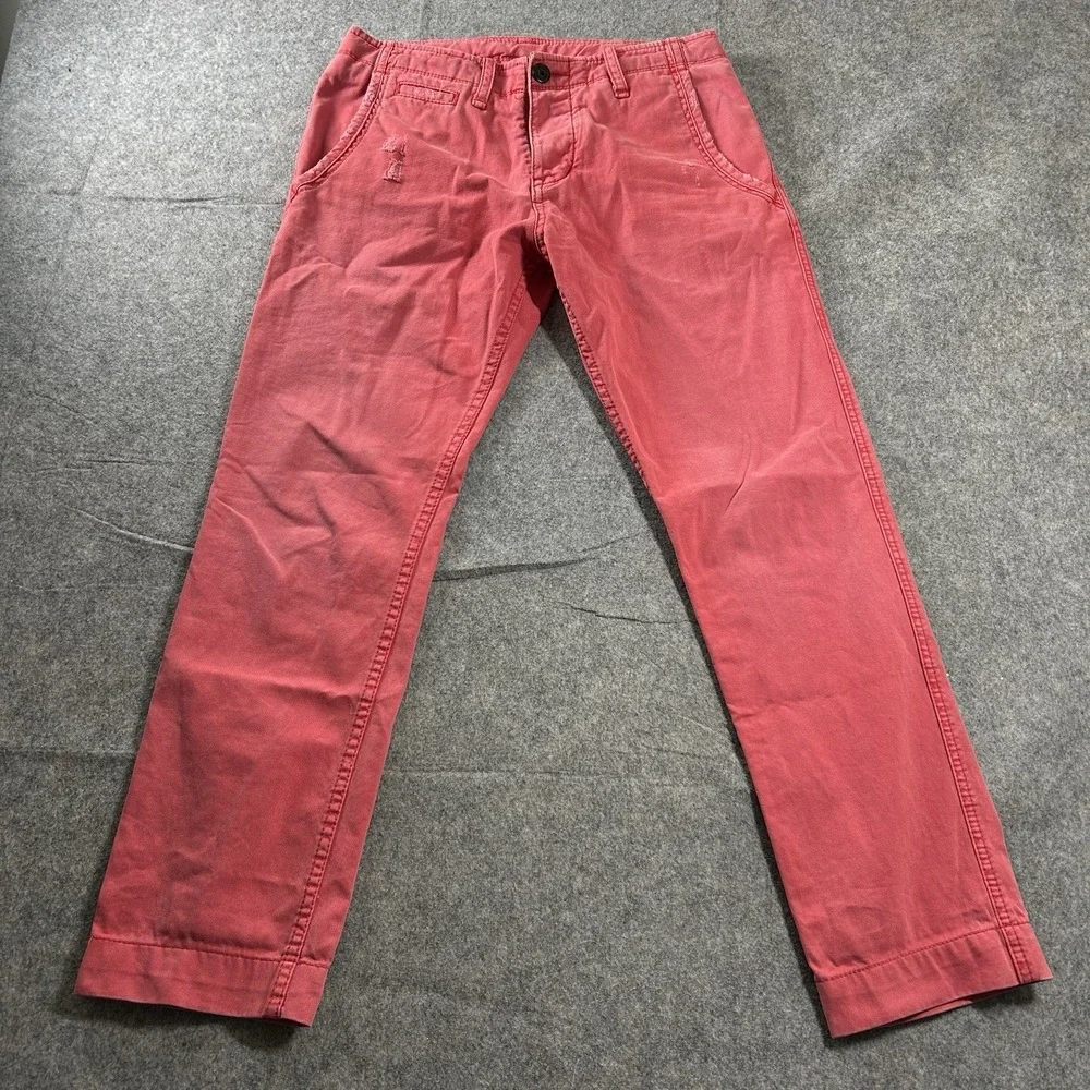 True Religion Jeans Mens 30 Straight Leg MEGRO4K32 Red Distressed Cotton