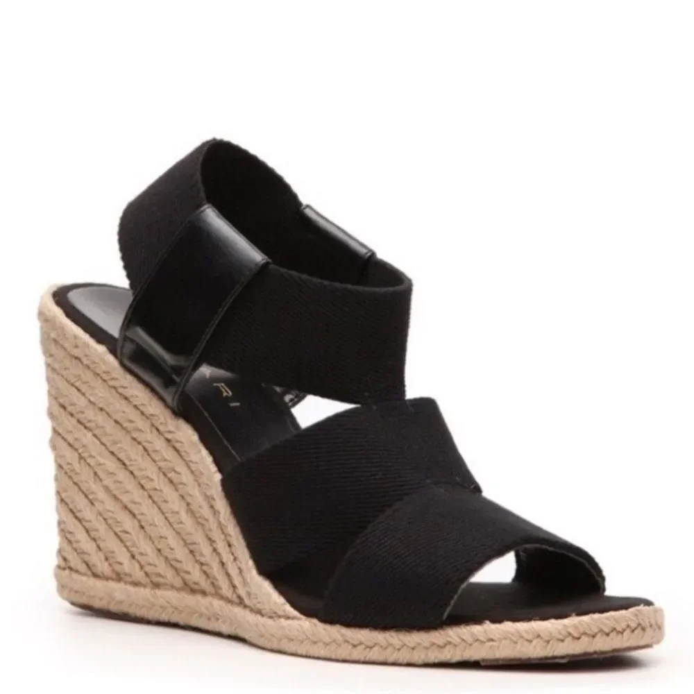 NEW Tahari Wiley Caged Stretch Espadrille Wedge Sandals Size‎ 10 Shoes