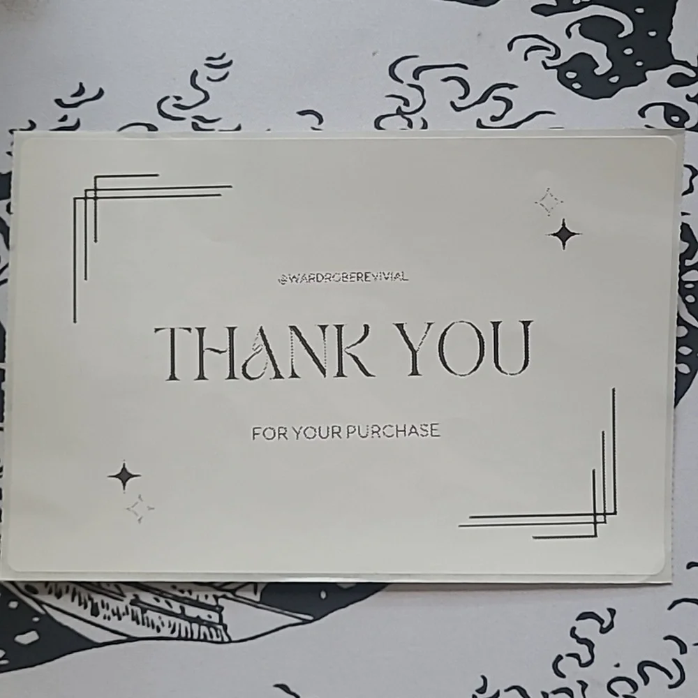 50 Custom Simplistic 4x6 Thank You Notes labels/Thank You Stickers