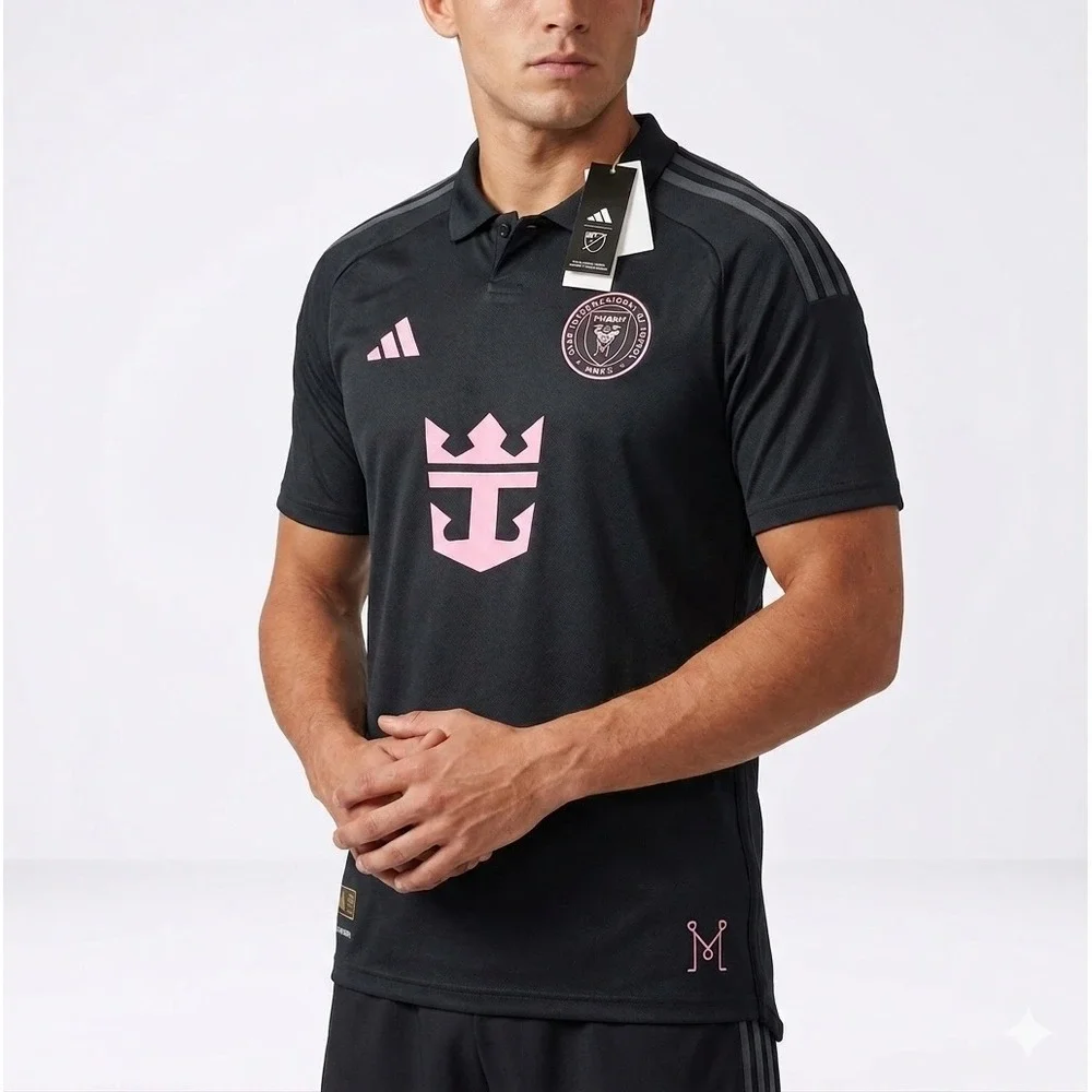 Adidas Inter Miami CF Messi 10 Away Authentic Jersey 2024 Black Pink XL NWT