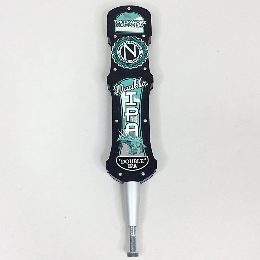 Ninkasi Brewing Triceratops Double IPA Metal Craft Beer Tap Handle Eugene Oregon