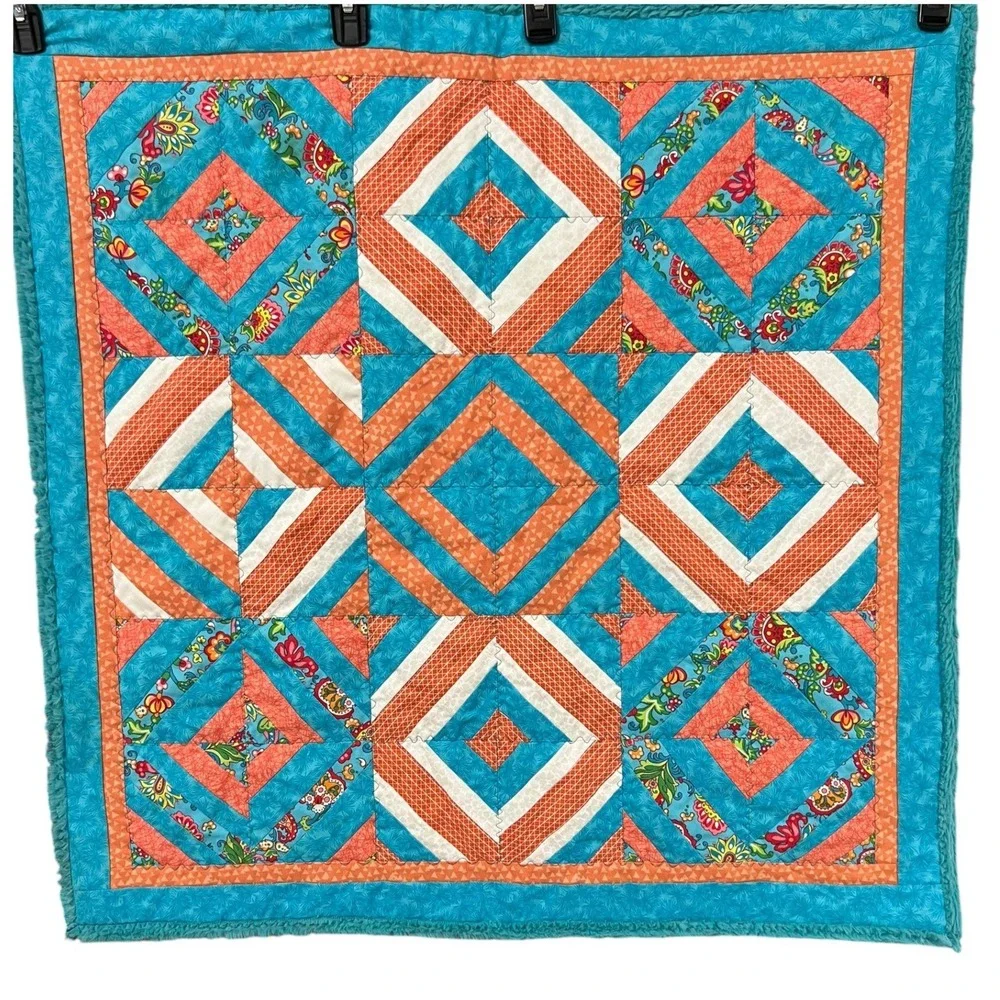 Handmade teal side colorful