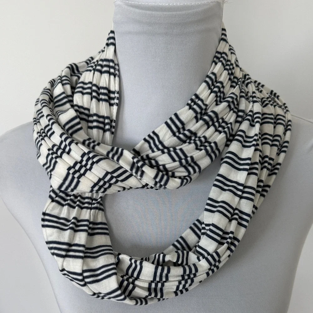 Charming Charlie Nacy and White‎ Striped Wrap