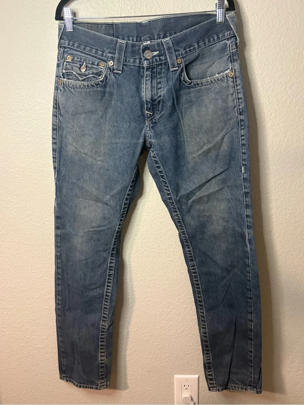 True Religion Men's Blue Denim Jeans - Skinny