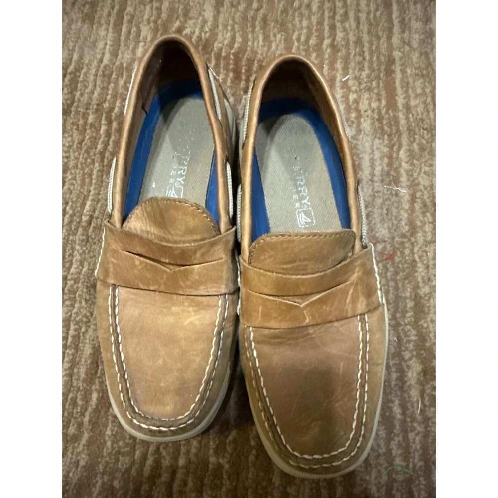 Sperry Loafer Boat‎ Shoes Leather Slip On Casual Tan Brown Mens Size 7M