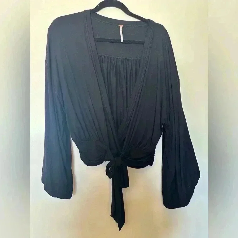 Free People Crop Bell Sleeve Top