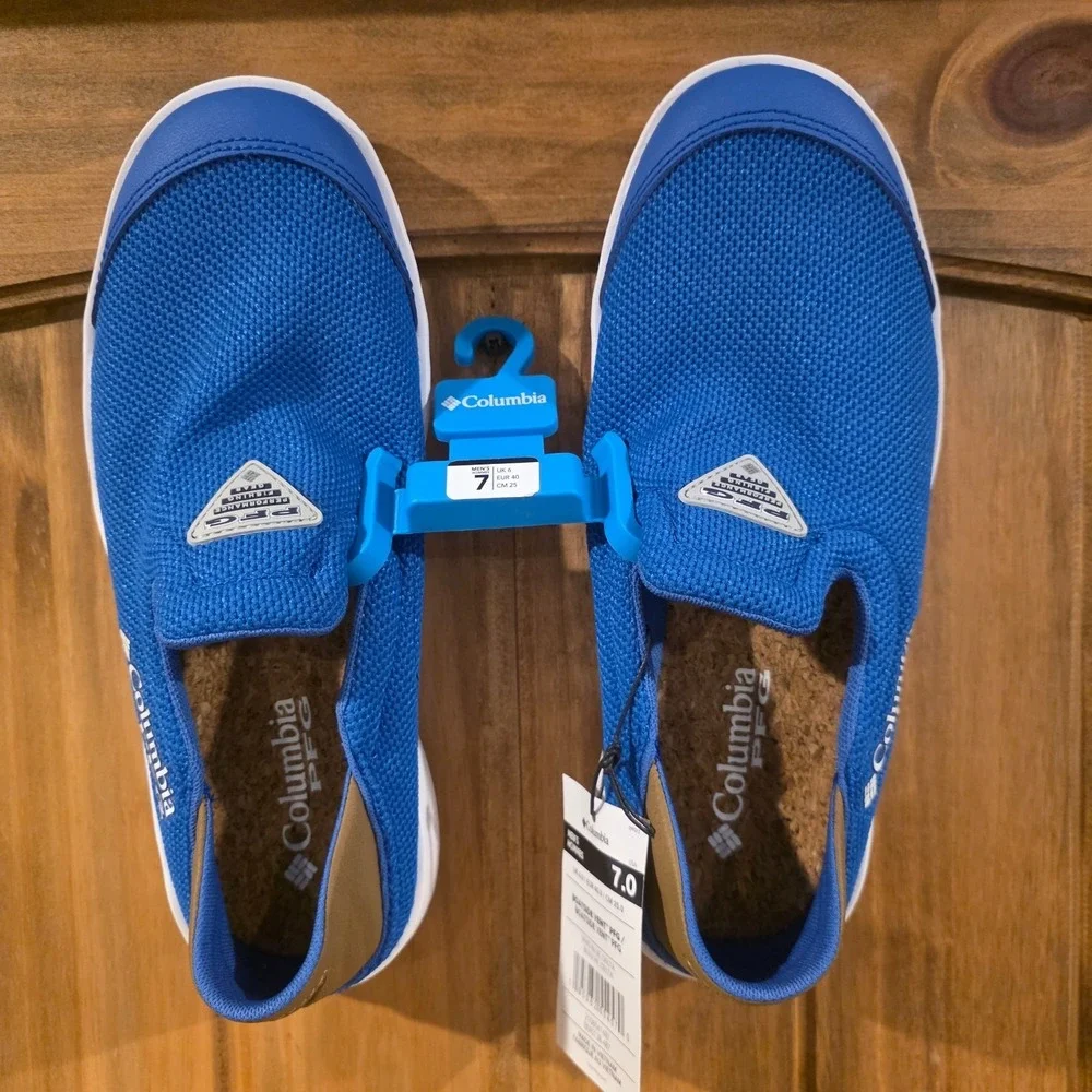 Columbia PFG Boatside Vent Shoe Mens‎ US 7 Vivid Blue Delta Low Top Round Toe