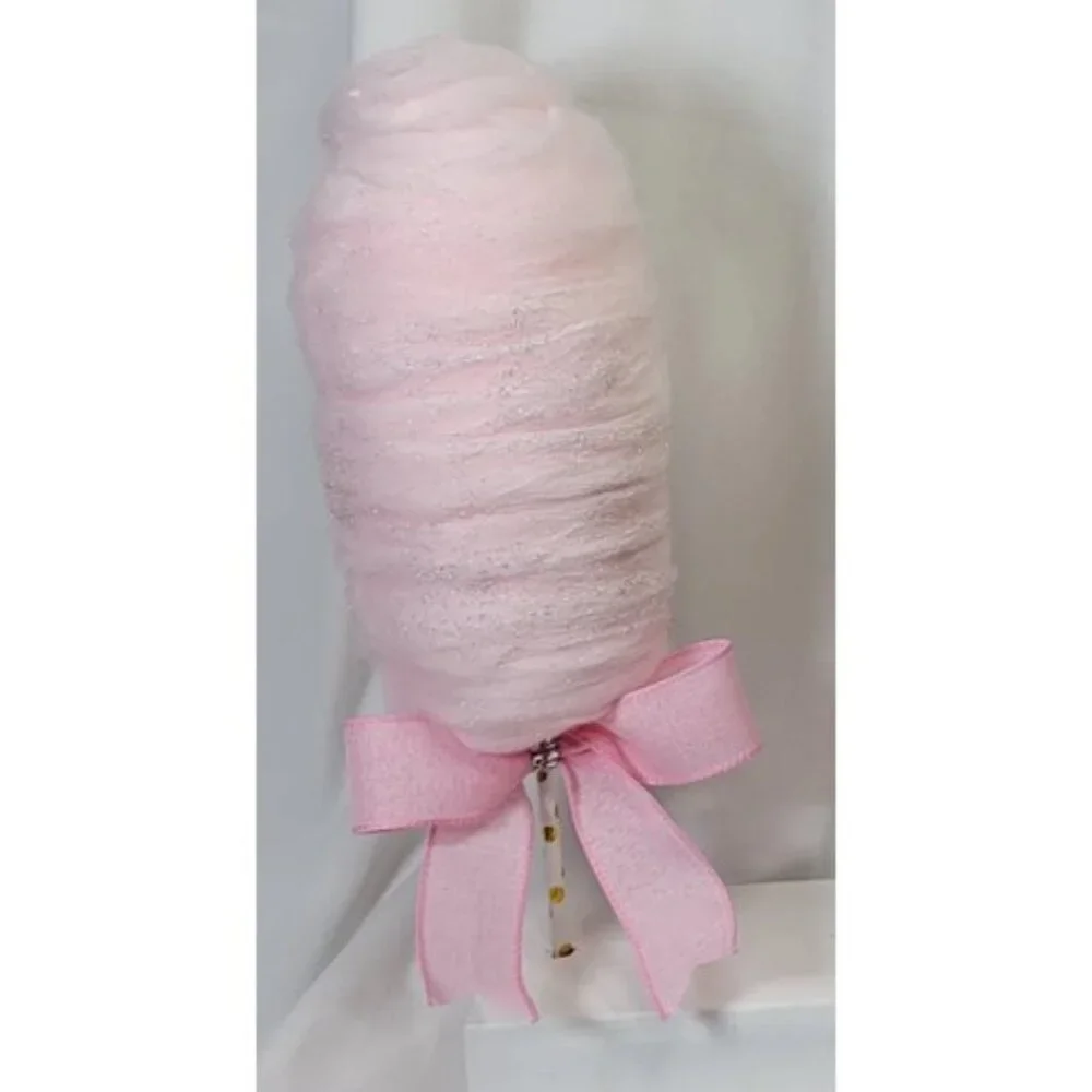 Decorative Fake Glittered‎ Cotton Candy - Pale Pink