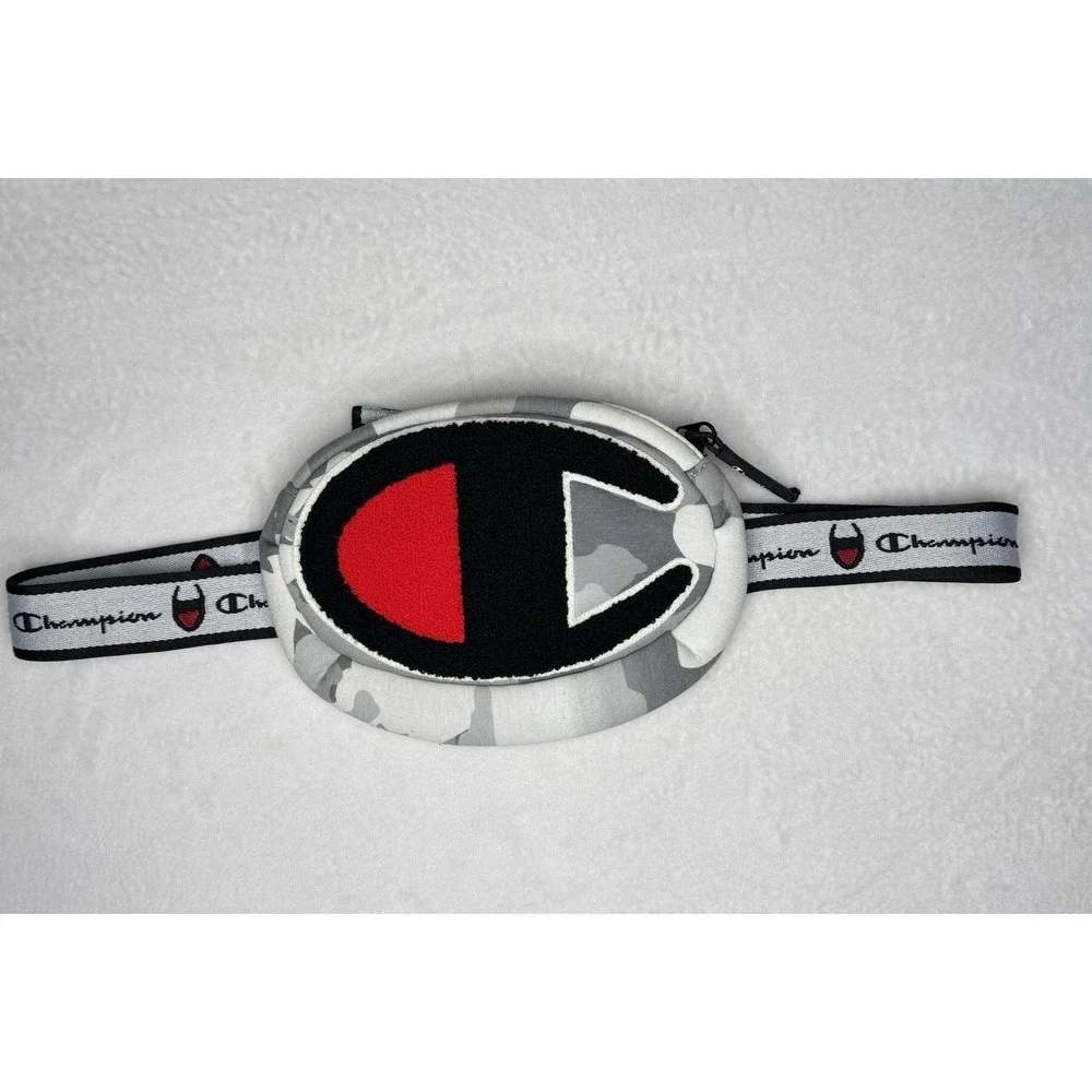 Champion Prime Waist Pack/Fanny Pack/bag, Grey Camo Chenille Logo Unisex‎