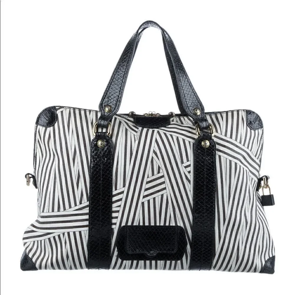 Henri Bendel Disturbed Stripe Laptop Bag/ Briefcase