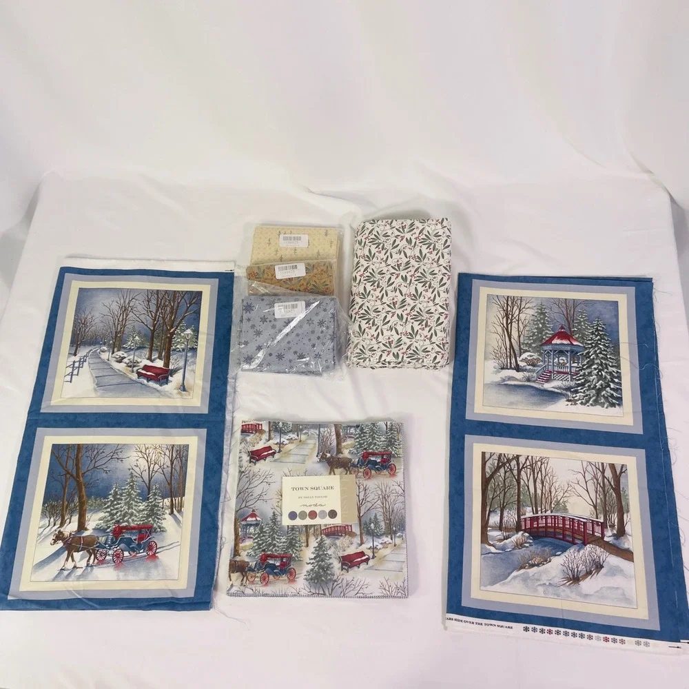 Moda‎ Town Square Fabric Bundle 9.75 yds Winter Christmas Quilt Kit Holly Taylor