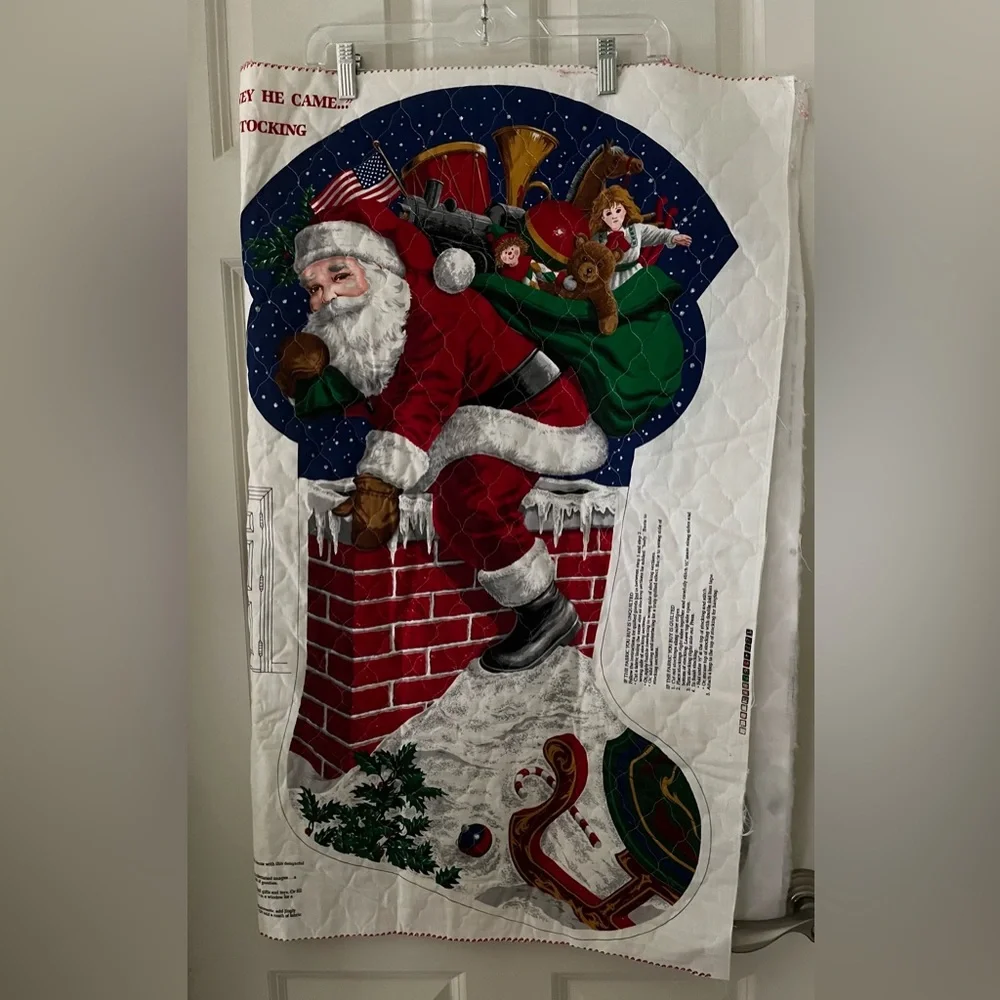 Vintage Cranston Giant uncut Prequilted Stocking Christmas Santa Pillow Holiday