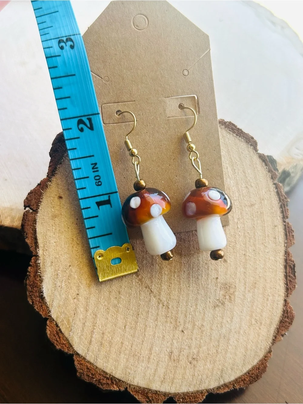 Handmade mushroom dangle