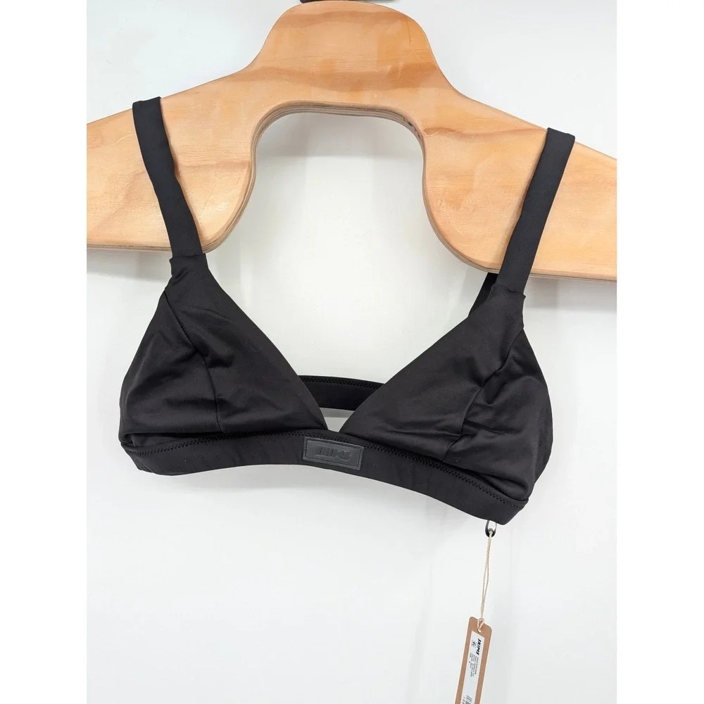 Skims Signature Swim Fixed Triangle Top black NWT Women's sz Medium