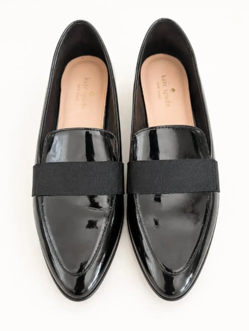 Kate Spade Loafers Size 8 Black Patent Leather Slip On Flats